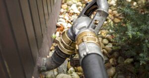 A oil tank fill pipe