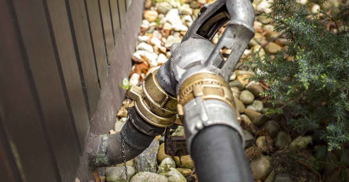 A oil tank fill pipe
